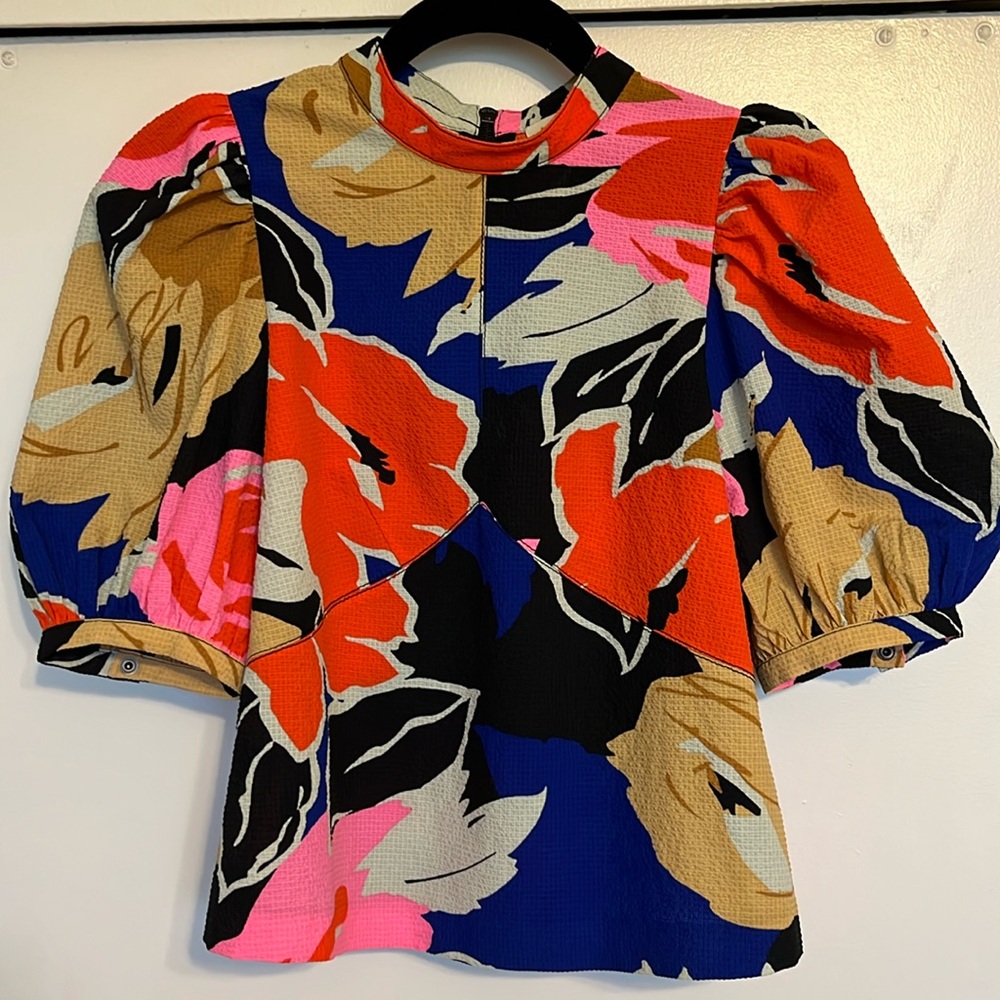 Ted Baker Azura Print Puff Sleeve Blouse